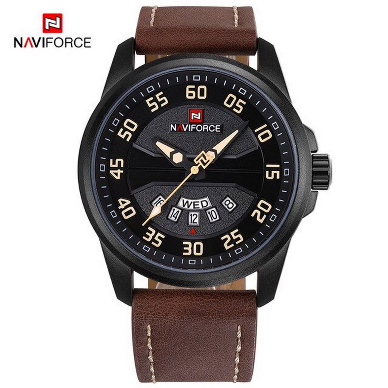 Reloj Naviforce Original Nf 9124 Cuero Hombre + Estuche